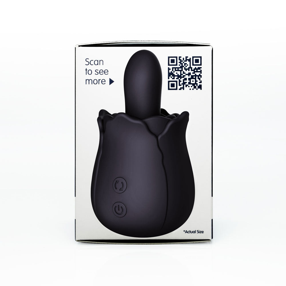 Skins Rose Buddies - The Bums N Roses - Black USB Rechargeable Anal Rimming Stimulator Creative Conceptions