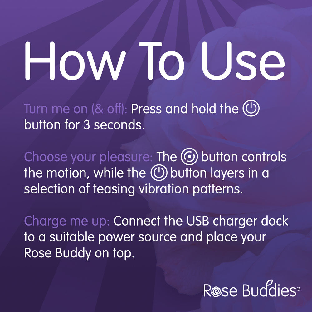 Skins Rose Buddies - The Bums N Roses - Black USB Rechargeable Anal Rimming Stimulator Creative Conceptions