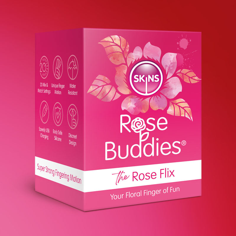 Skins Rose Buddies - The Rose Flix - Pink USB Rechargeable Flicking Rose Stimulator Creative Conceptions