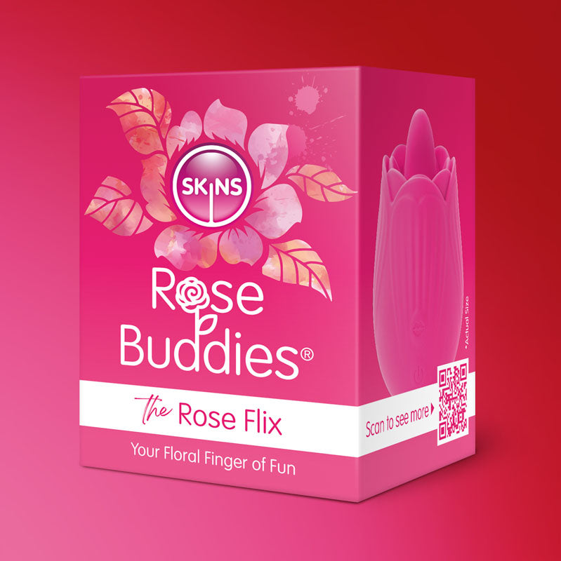 Skins Rose Buddies - The Rose Flix - Pink USB Rechargeable Flicking Rose Stimulator Creative Conceptions