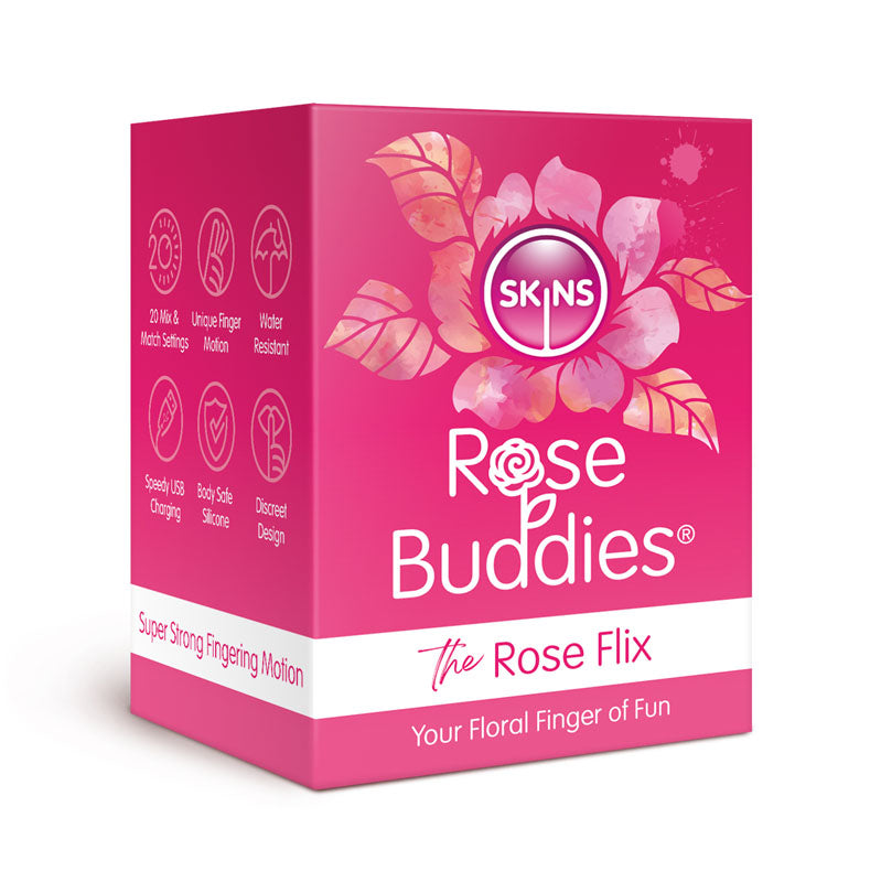 Skins Rose Buddies - The Rose Flix - Pink USB Rechargeable Flicking Rose Stimulator Creative Conceptions