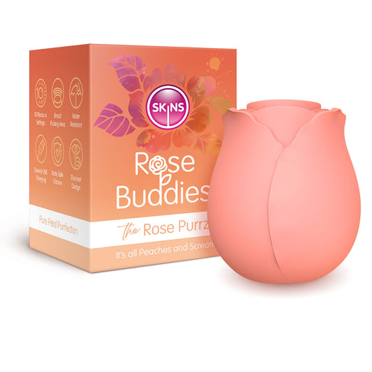 Skins Rose Buddies - The Rose Purrz - Light Pink USB Rechargeable Pulsing Rose Stimulator Pink - Club X