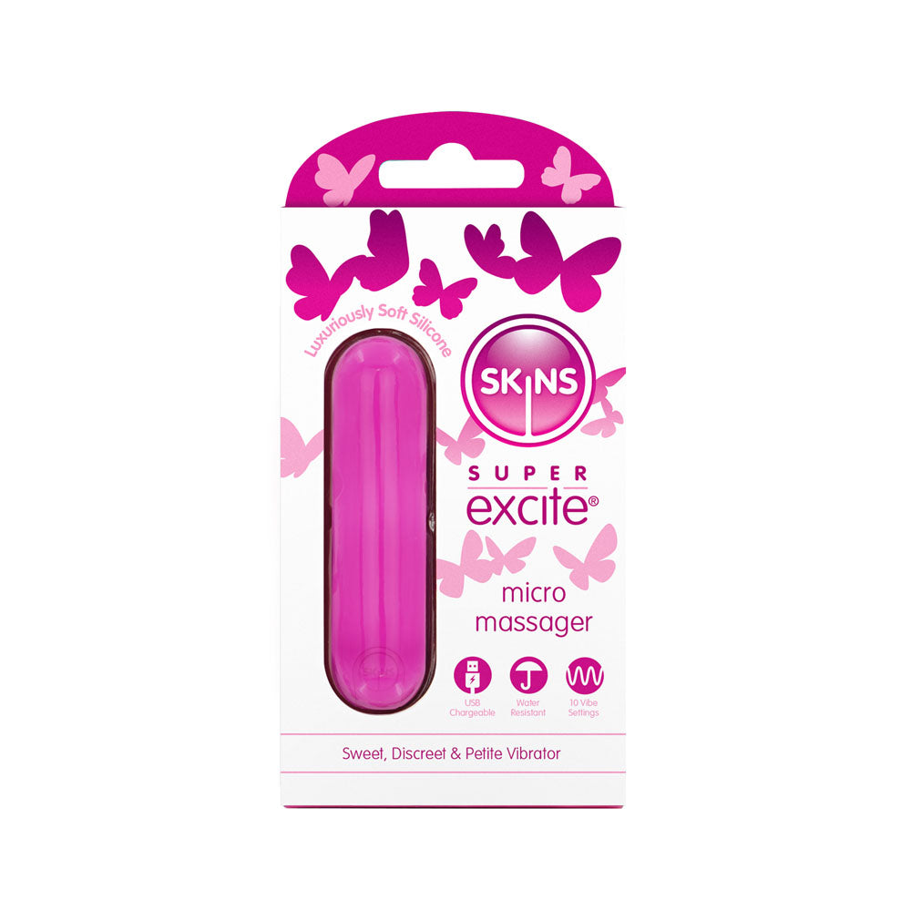 Skins Super Excite Rechargeable Pink Bullet - Pink USB Rechargeable Bullet Creative Conceptions