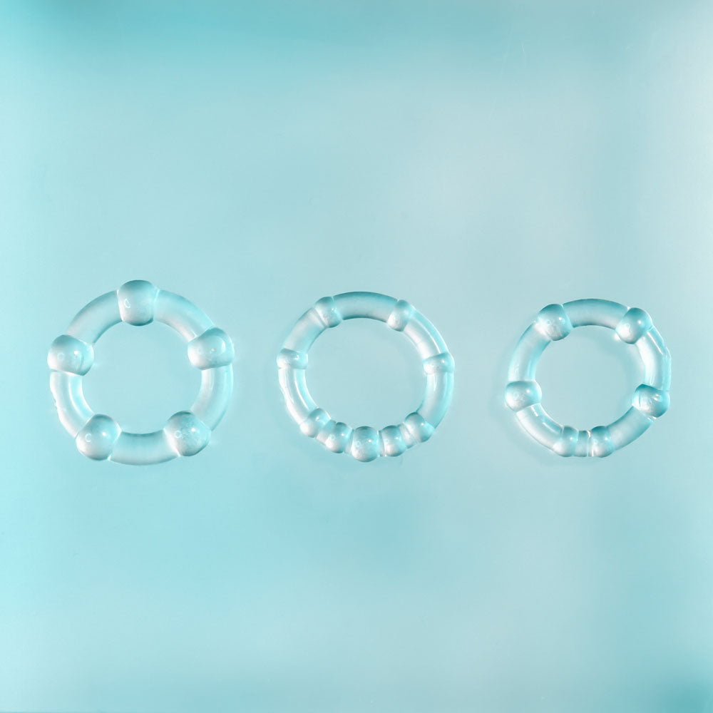 Selopa ERECTION RINGS - Clear Cock Rings - Set of 3 Selopa