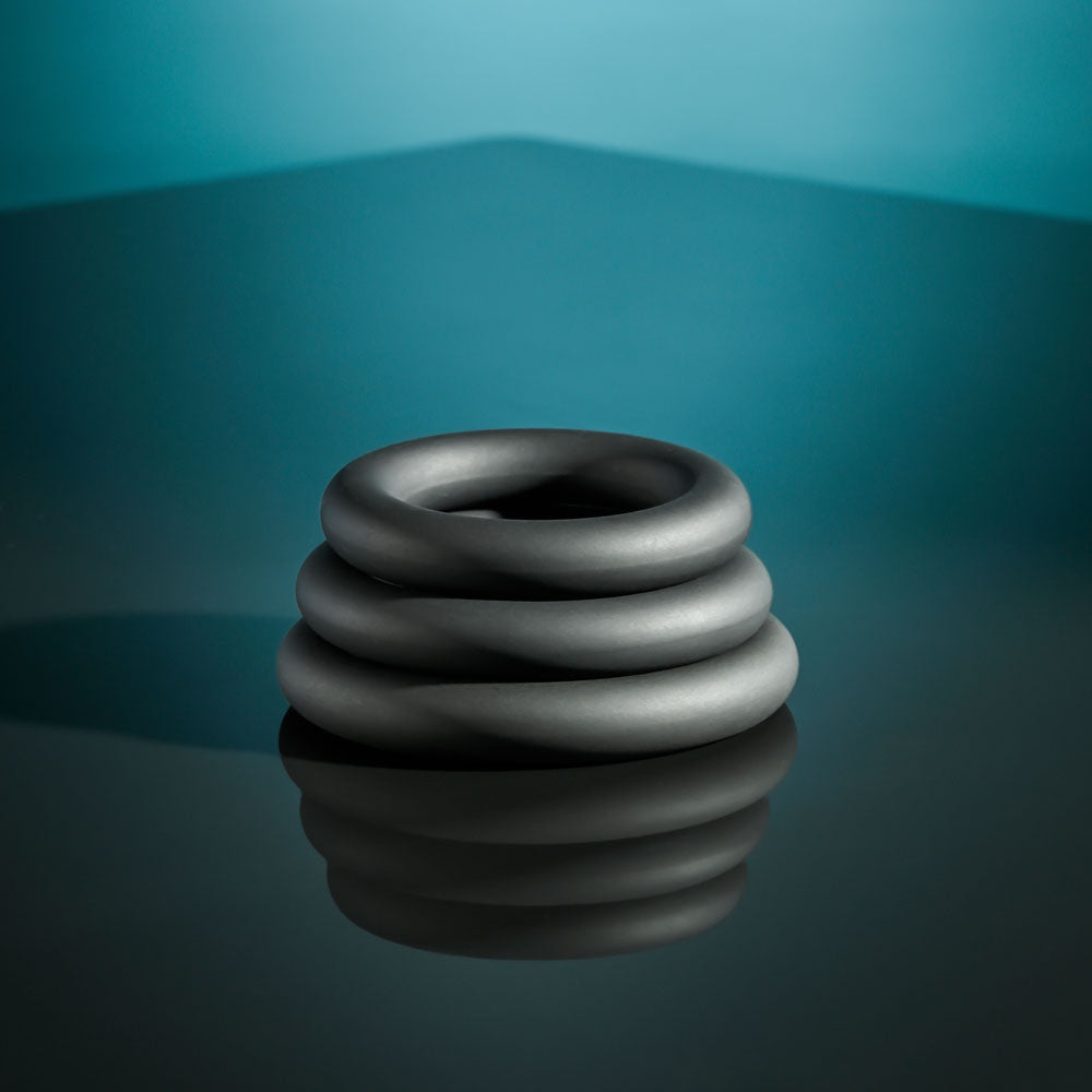 Selopa 3 RING CIRCUS - Black Cock Rings - Set of 3 Sizes Selopa