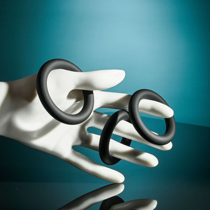 Selopa 3 RING CIRCUS - Black Cock Rings - Set of 3 Sizes Selopa