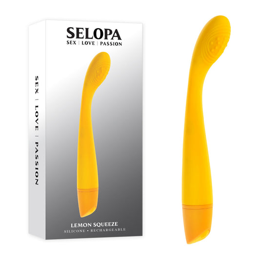 Selopa LEMON SQUEEZE - Yellow 18.4 cm USB Rechargeable Vibrator Yellow - Club X