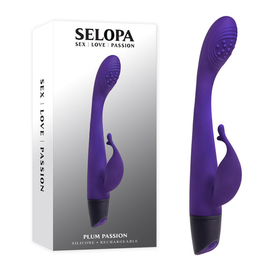 Selopa PLUM PASSION - Purple 18.3 cm USB Rechargeable Rabbit Vibrator Selopa