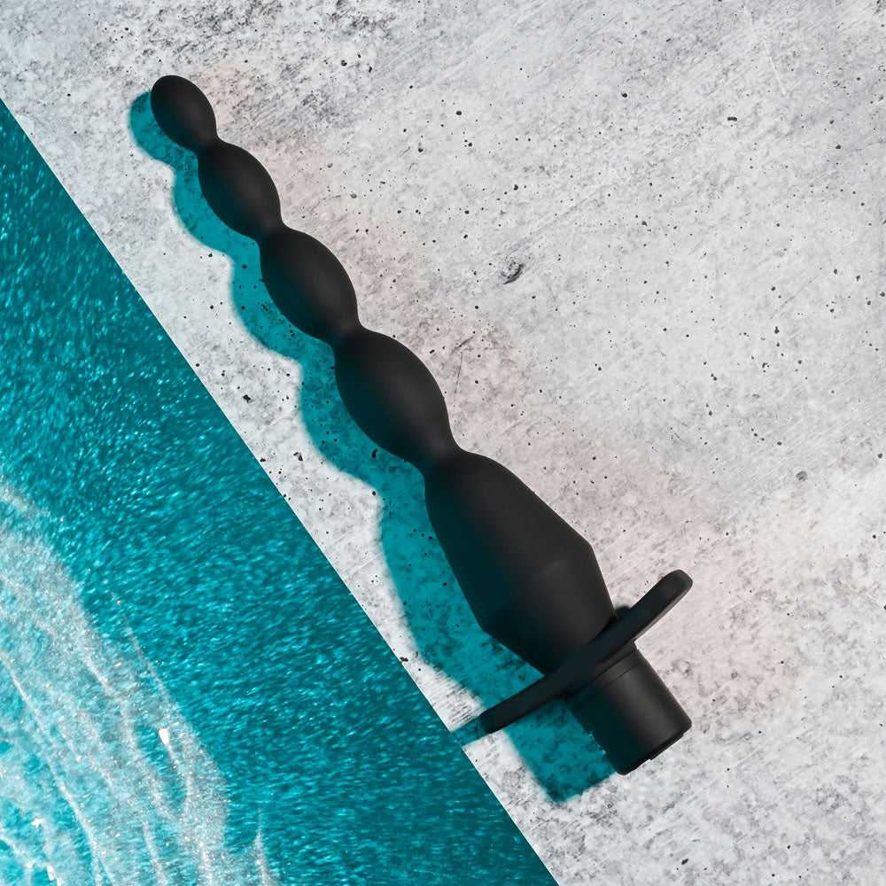 Selopa VIBRATING BUTT BEADS - Black 22 cm USB Rechargeable Vibrating Anal Beads Selopa