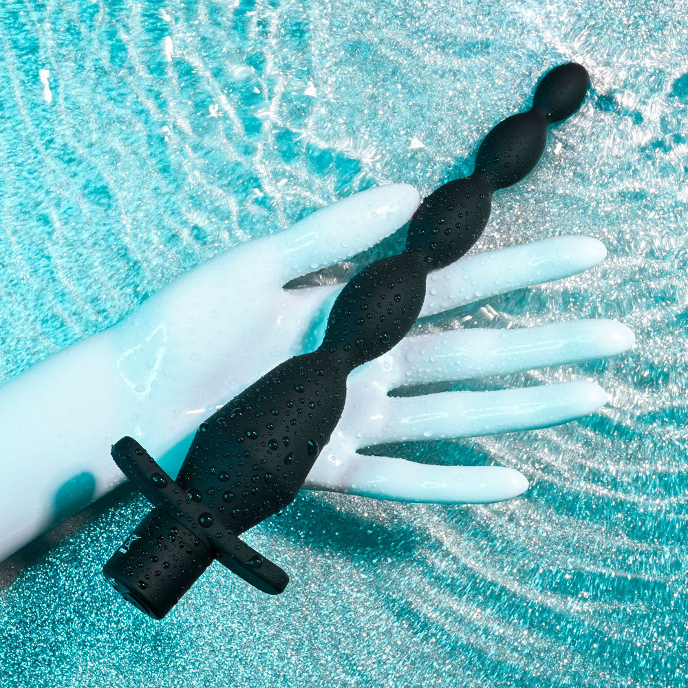 Selopa VIBRATING BUTT BEADS - Black 22 cm USB Rechargeable Vibrating Anal Beads Selopa