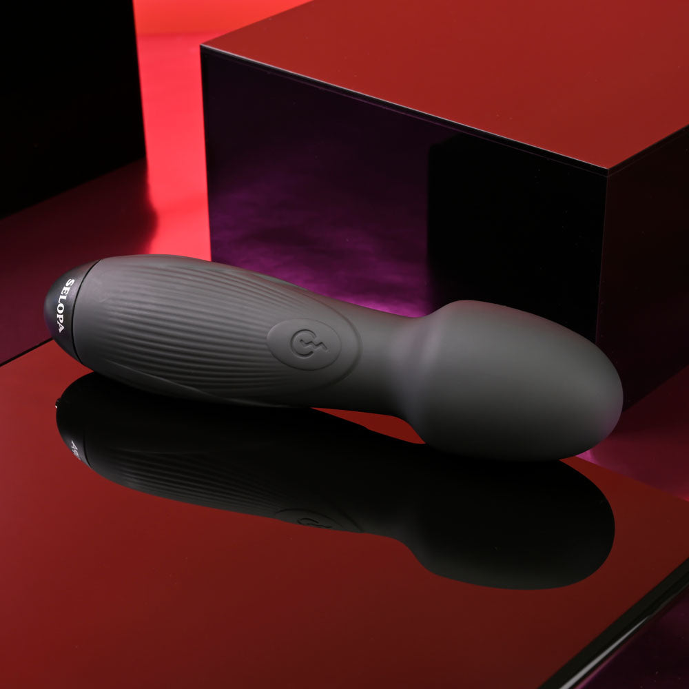 Selopa POWER TRIP - Black 18.8 cm USB Rechargeable Massage Wand Selopa