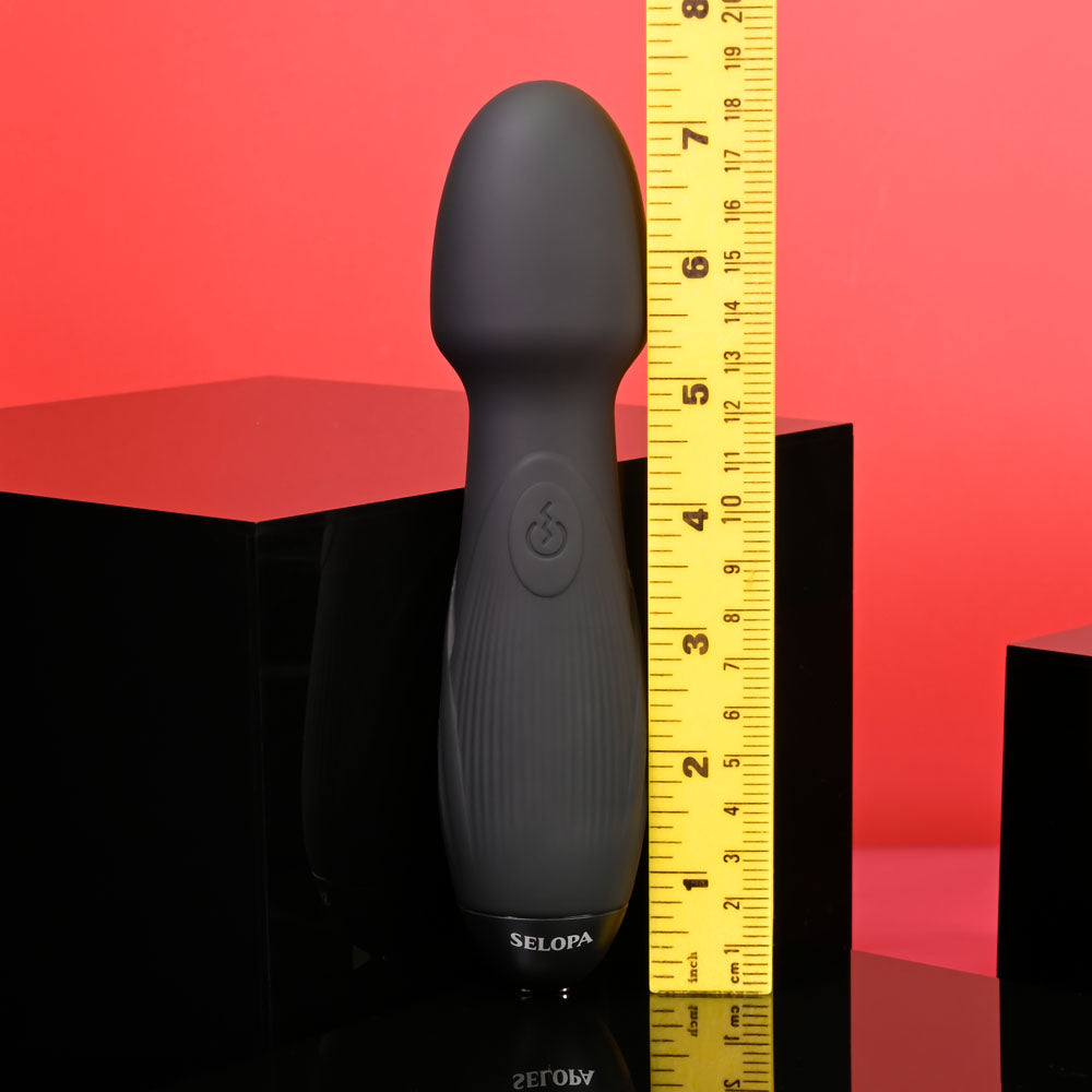 Selopa POWER TRIP - Black 18.8 cm USB Rechargeable Massage Wand Selopa