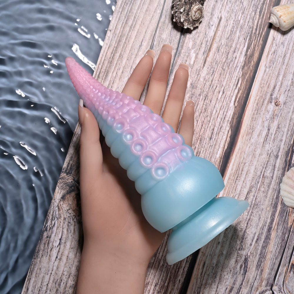Selopa STUCK ON YOU - Blue/Pink 19 cm USB Rechargeable Vibrating Tentacle Fantasy Dildo Selopa