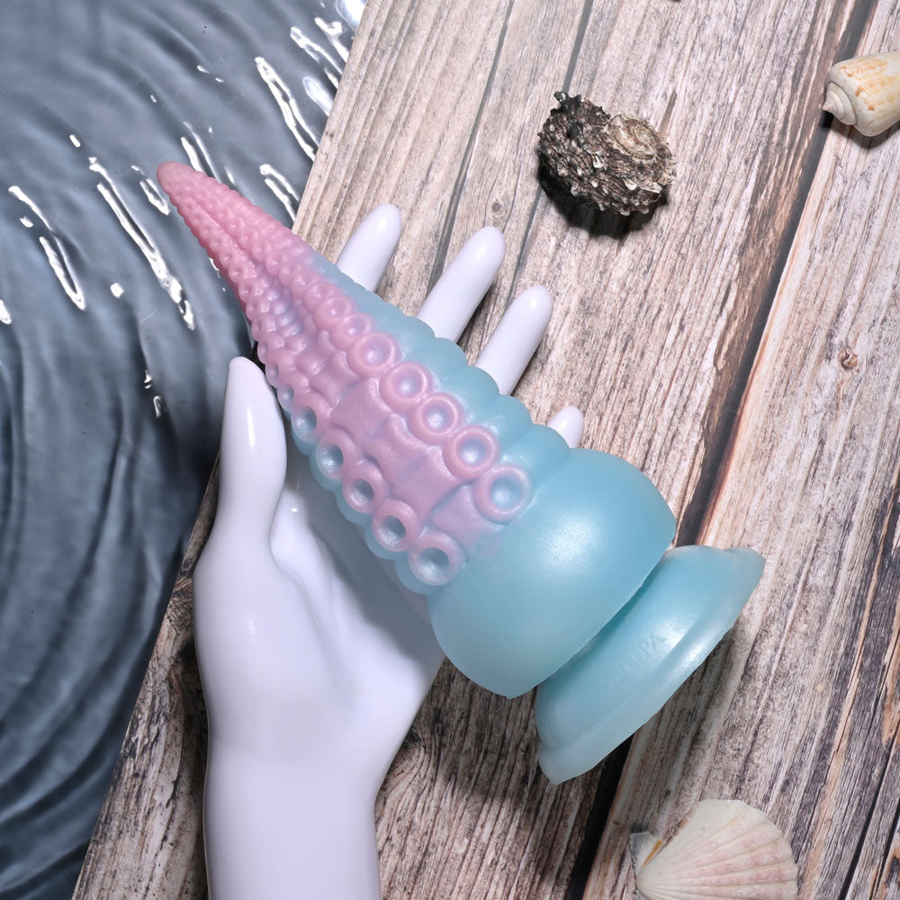 Selopa STUCK ON YOU - Blue/Pink 19 cm USB Rechargeable Vibrating Tentacle Fantasy Dildo Selopa