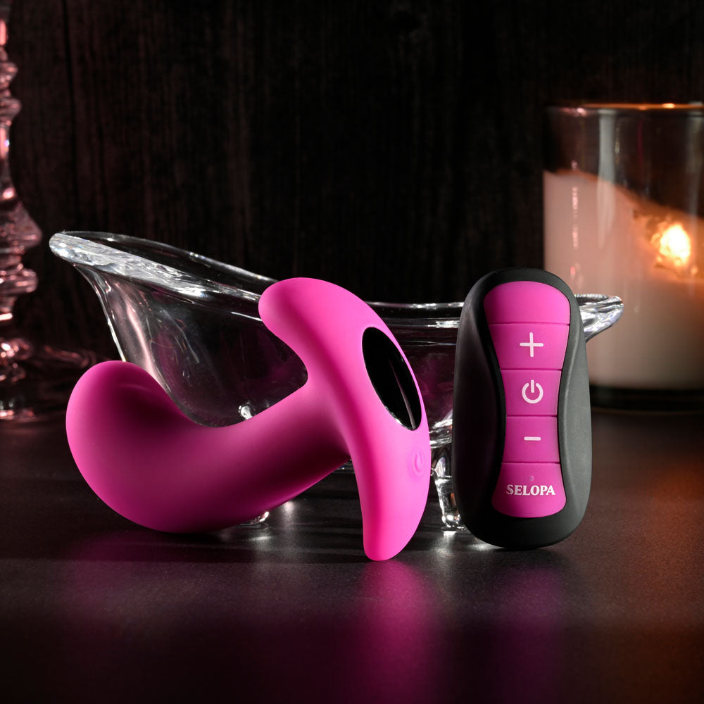 Selopa HOOKING UP - Pink 9.5 cm USB Rechargeable Vibrator with Wireless Remote Selopa