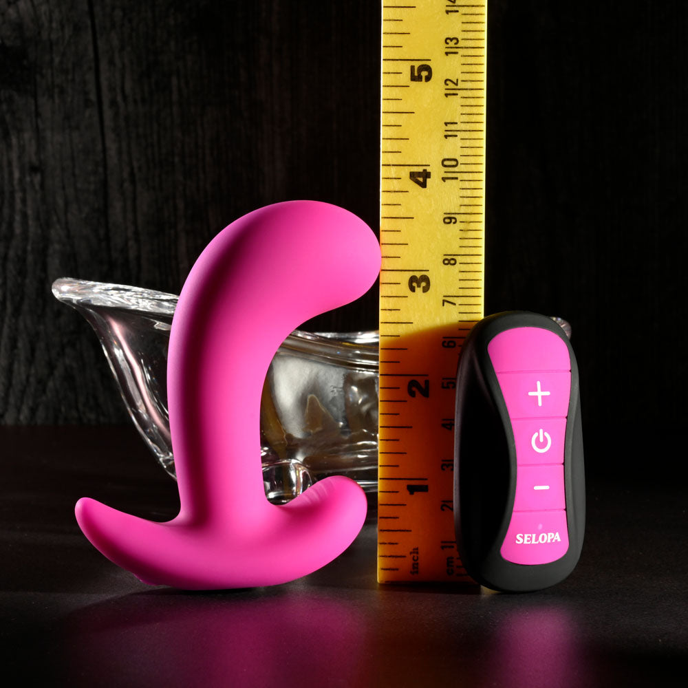 Selopa HOOKING UP - Pink 9.5 cm USB Rechargeable Vibrator with Wireless Remote Selopa