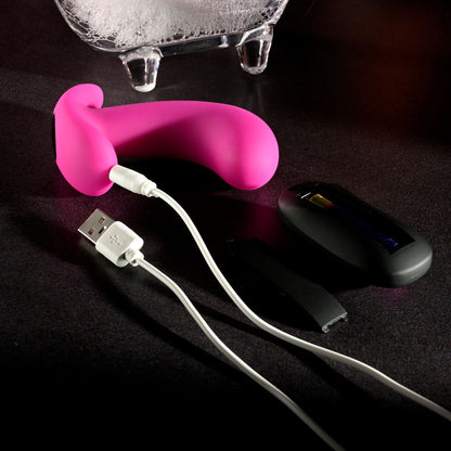 Selopa HOOKING UP - Pink 9.5 cm USB Rechargeable Vibrator with Wireless Remote Selopa