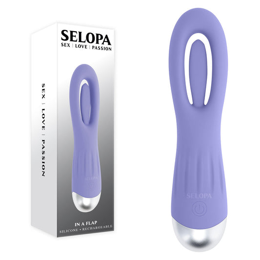 Selopa IN A FLAP - Purple 15 cm USB Rechargeable Flicking Stimulator Purple - Club X