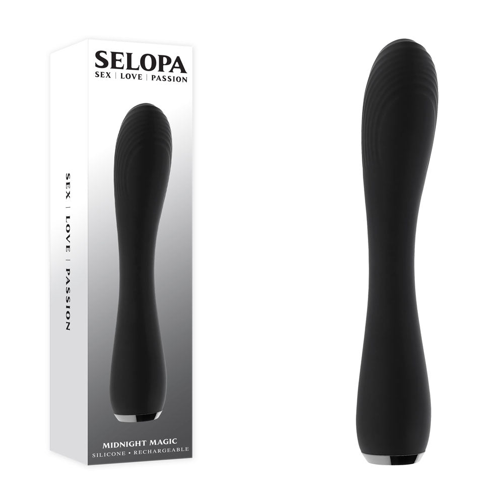 Selopa MIDNIGHT MAGIC - Black 20.2 cm USB Rechargeable Vibrator Black - Club X