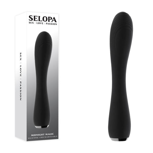 Selopa MIDNIGHT MAGIC - Black 20.2 cm USB Rechargeable Vibrator Black - Club X