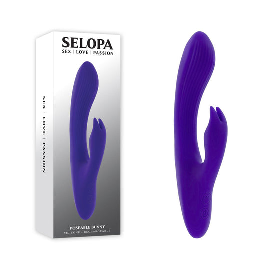 Selopa POSEABLE BUNNY - Purple 21 cm USB Rechargeable Poseable Rabbit Vibrator Selopa
