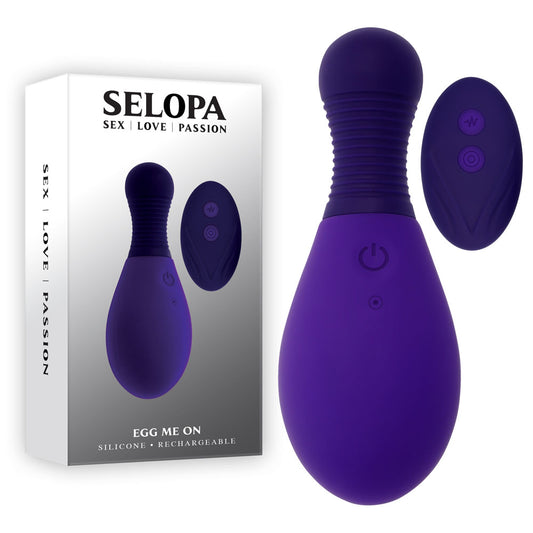 Selopa EGG ME ON - Purple 10 cm USB Rechargeable Egg with Wireless Remote Purple - Club X