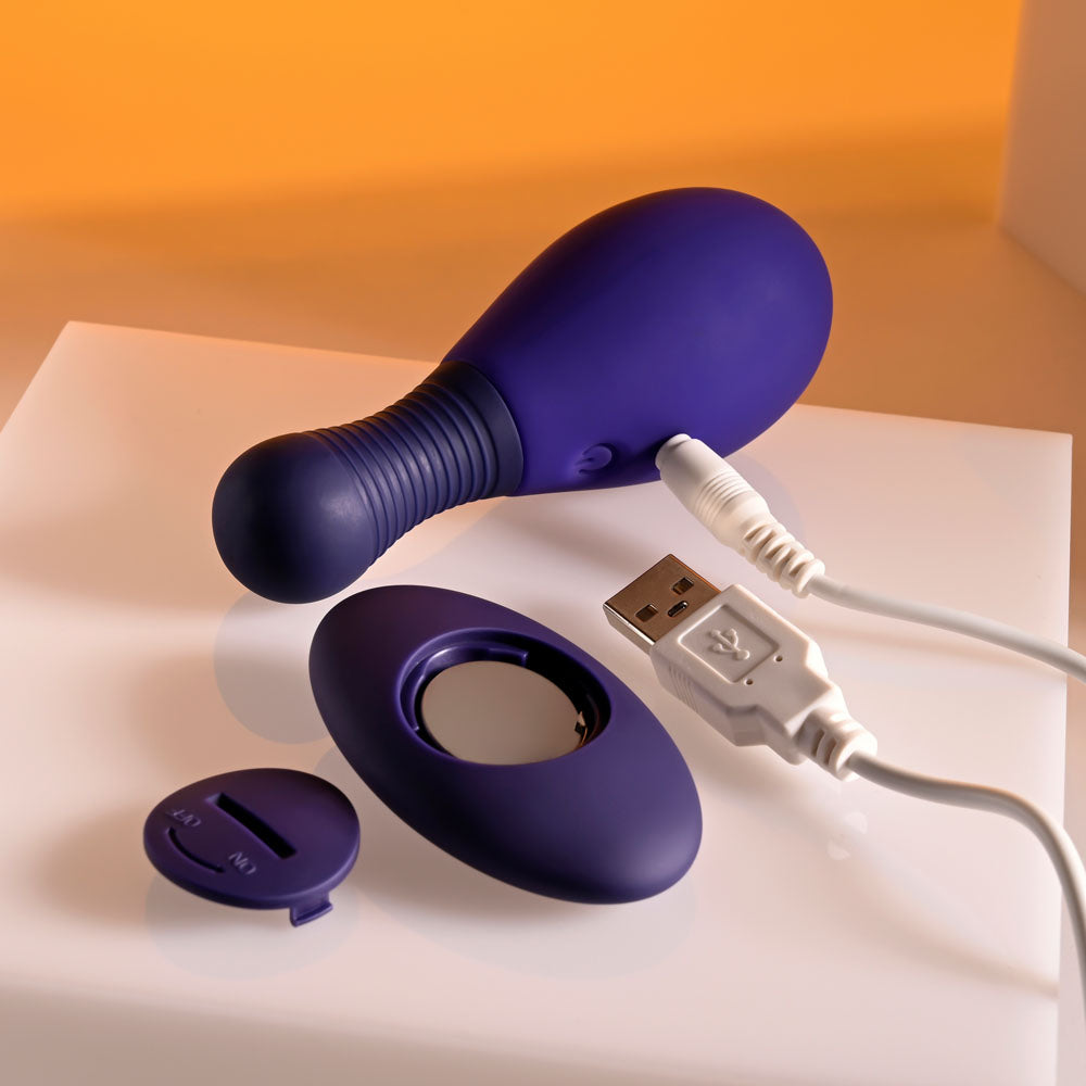 Selopa EGG ME ON - Purple 10 cm USB Rechargeable Egg with Wireless Remote Selopa