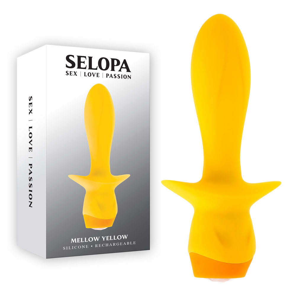 Selopa MELLOW YELLOW - Yellow 13.5 cm USB Rechargeable Vibrating Anal Plug Selopa