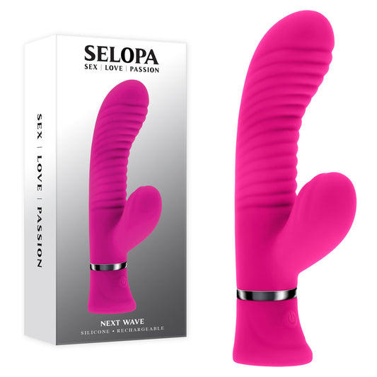 Selopa NEXT WAVE - Pink 16.4 cm USB Rechargeable Dual Vibrator Pink - Club X
