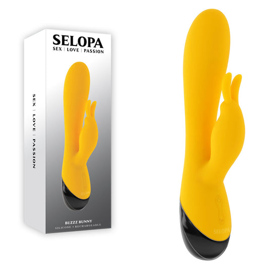 Selopa BUZZZ BUNNY - Yellow 19.7 cm USB Rechargeable Rabbit Vibrator Yellow - Club X