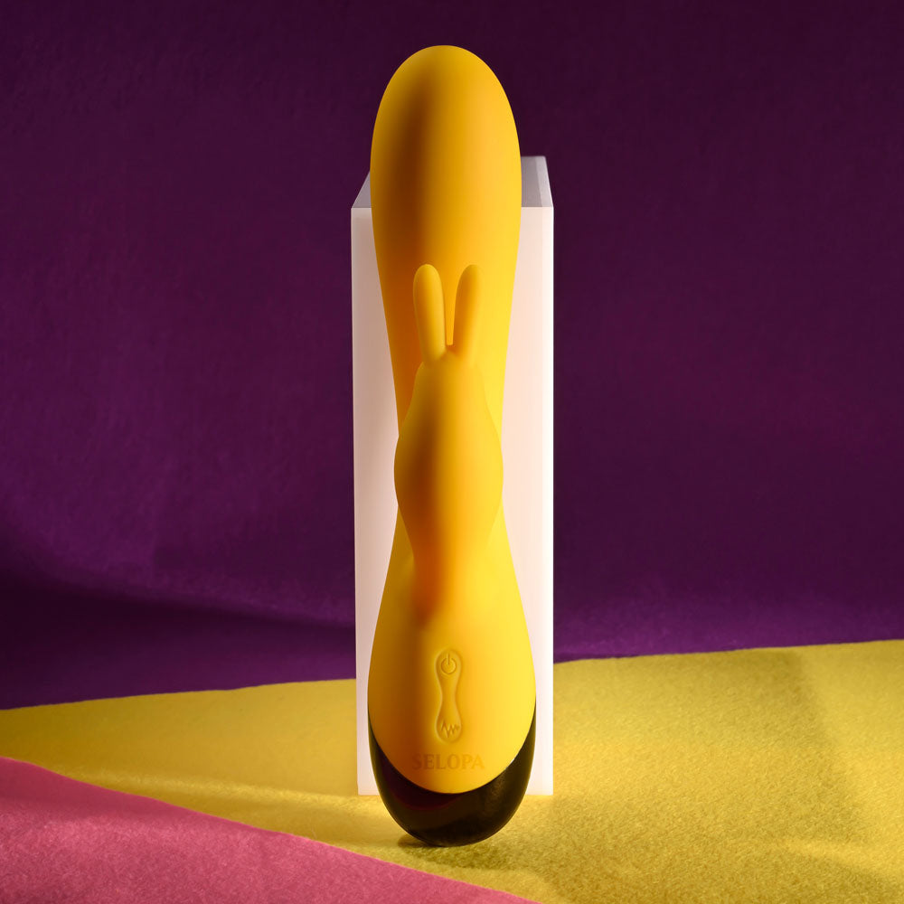 Selopa BUZZZ BUNNY - Yellow 19.7 cm USB Rechargeable Rabbit Vibrator Selopa