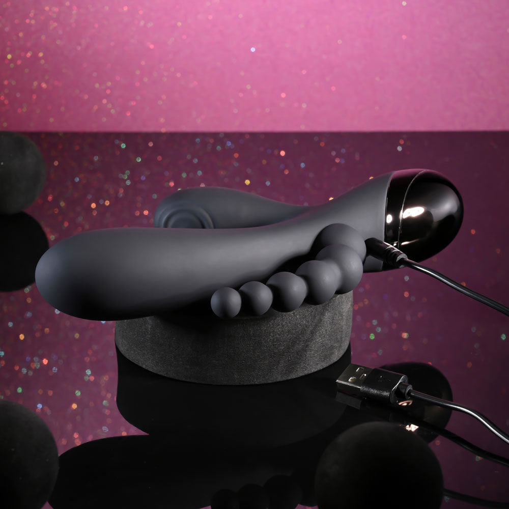 Selopa TRIPLE ACES - Black 19.7 cm USB Rechargeable Triple Stimulator Vibrator Selopa