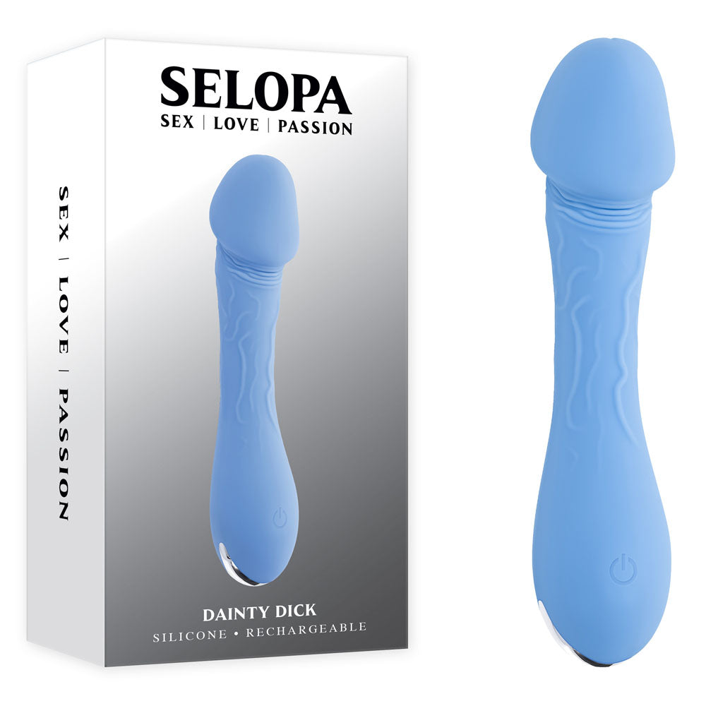 Selopa DAINTY DICK - Baby Blue 11.9 cm USB Rechargeable Mini Vibrator Selopa