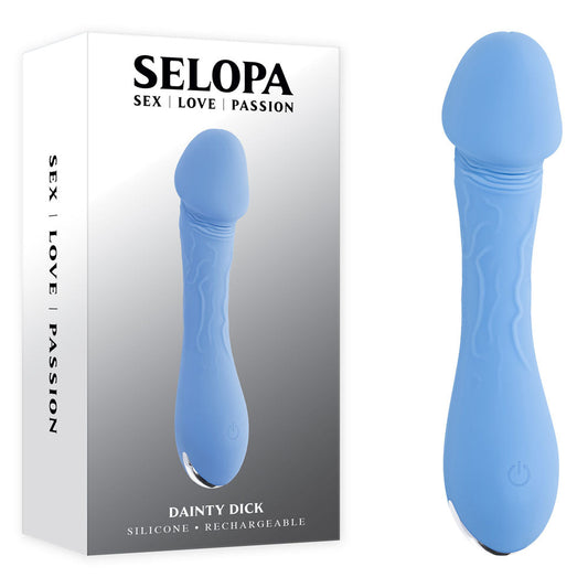 Selopa DAINTY DICK - Baby Blue 11.9 cm USB Rechargeable Mini Vibrator Selopa