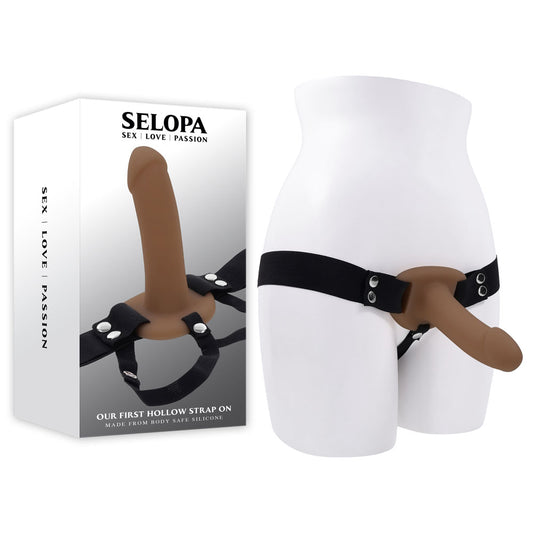 Selopa OUR FIRST HOLLOW STRAP ON DARK - Brown 16.3 cm Hollow Strap-On Brown - Club X