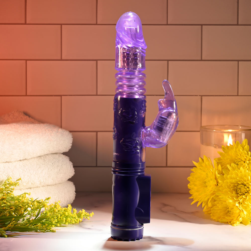 Selopa BUNNY THRUSTER - Purple 24.8 cm Thrusting Rabbit Vibrator Selopa