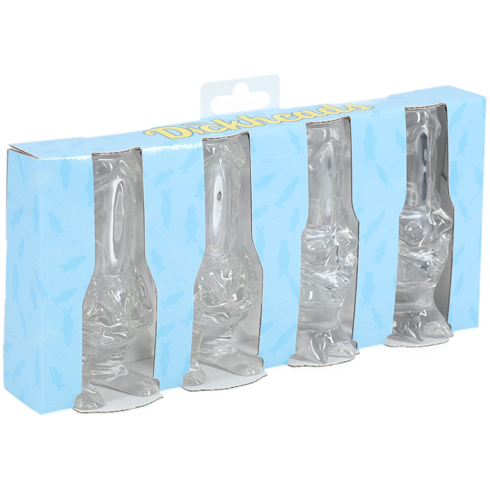 S-LINE The Dickheads - Couples Tall Shot Glasses - Clear Novelty 44 ml Shot Glasses - 4 Pack Shots Toys