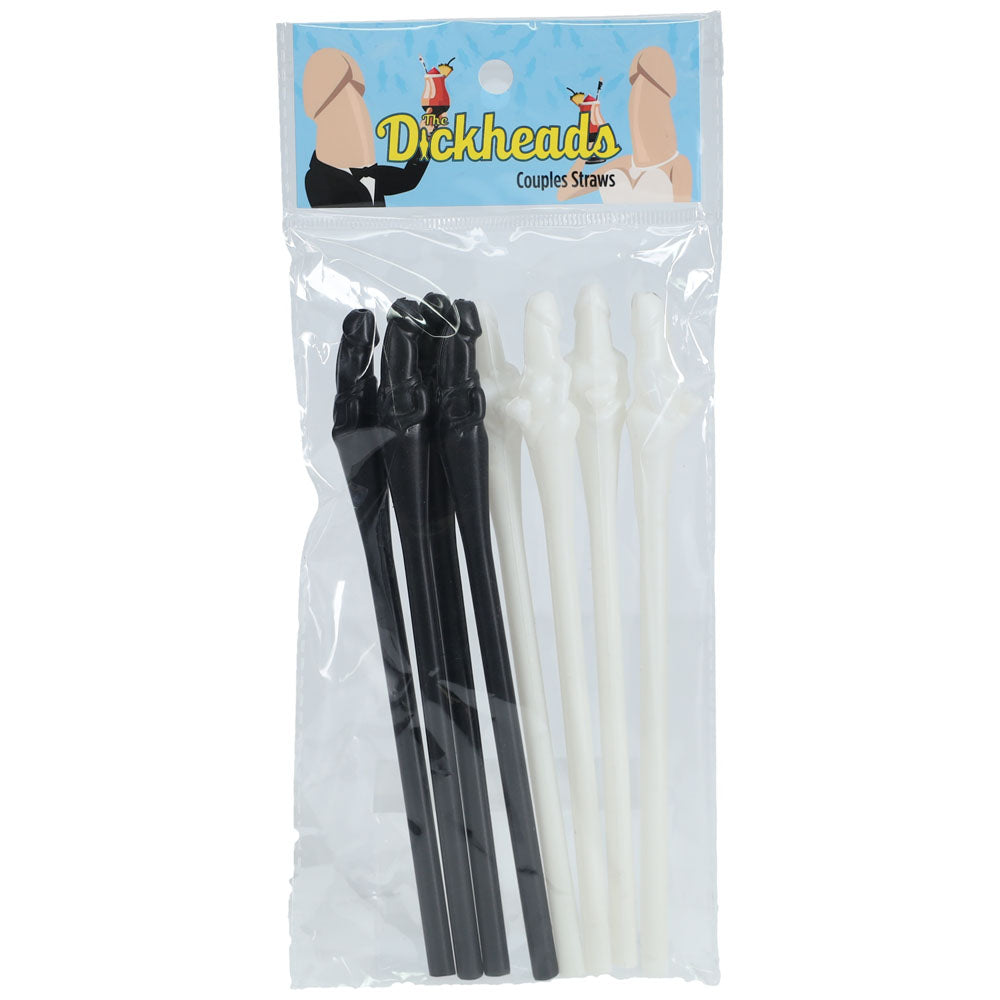S-LINE The Dickheads - Couples Straws Black/White - Black/White Novelty Straws - 8 Pack Shots Toys