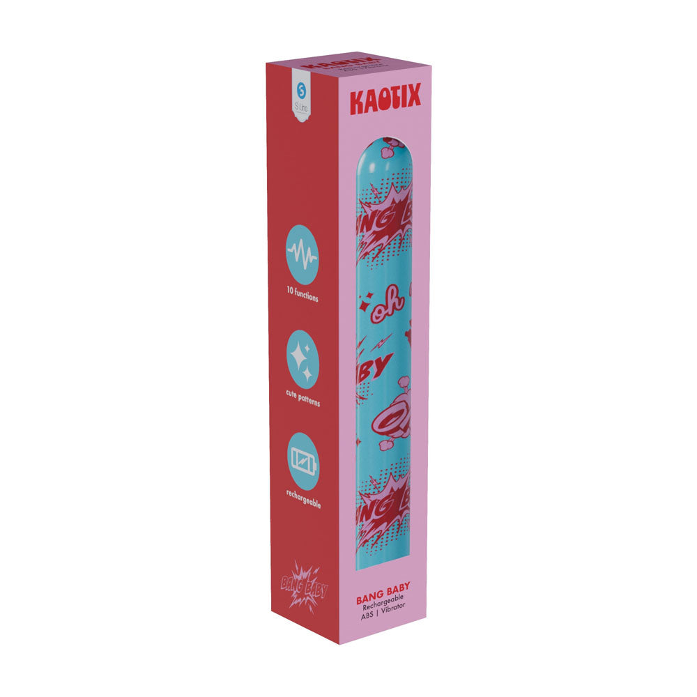 S-LINE Kaotix Bang Baby - Blue 17.8 cm USB Rechargeable Vibrator Shots Toys