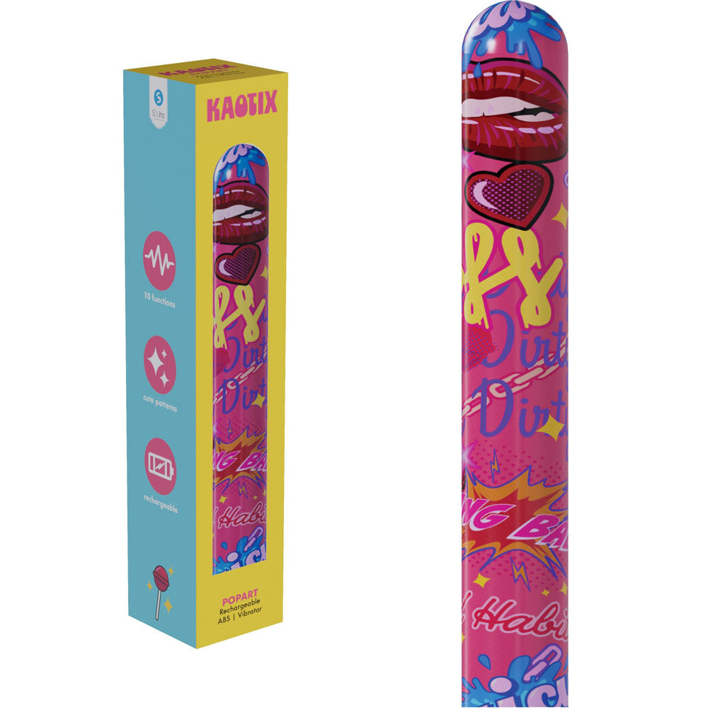 S-LINE Kaotix Pop Art - Pink 17.8 cm USB Rechargeable Vibrator Shots Toys