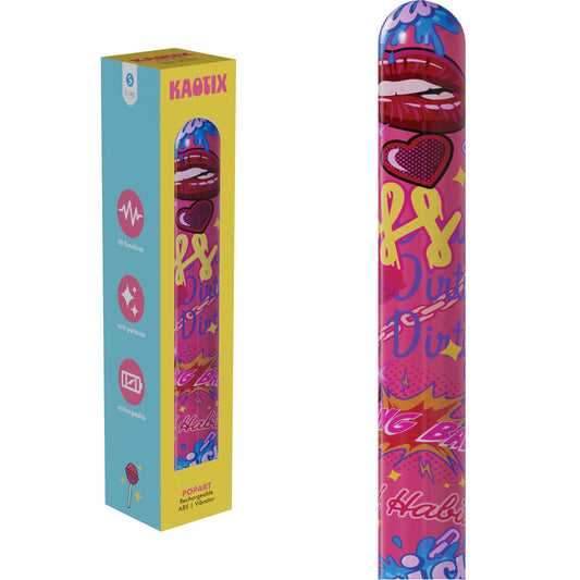S-LINE Kaotix Pop Art - Pink 17.8 cm USB Rechargeable Vibrator Shots Toys