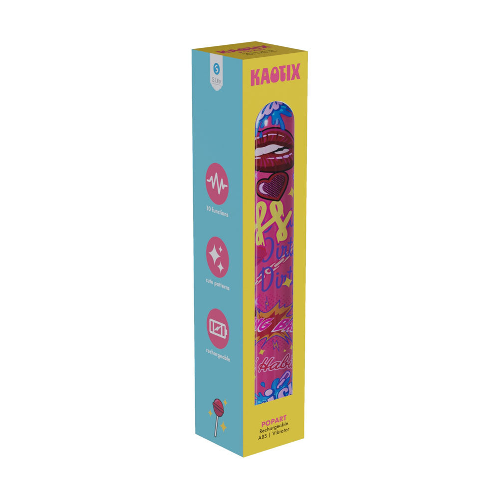 S-LINE Kaotix Pop Art - Pink 17.8 cm USB Rechargeable Vibrator Shots Toys