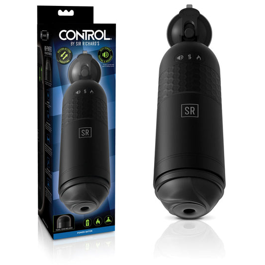 Sir Richards Control Power-Bator - USB Rechargeable Thrusting & Heating Masturbator with Audio Black - Club X