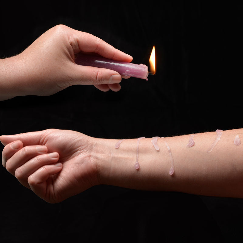 LaCire Drip Pillar Candles - Violet - Violet Drip Candles - Set of 3 Sportsheets