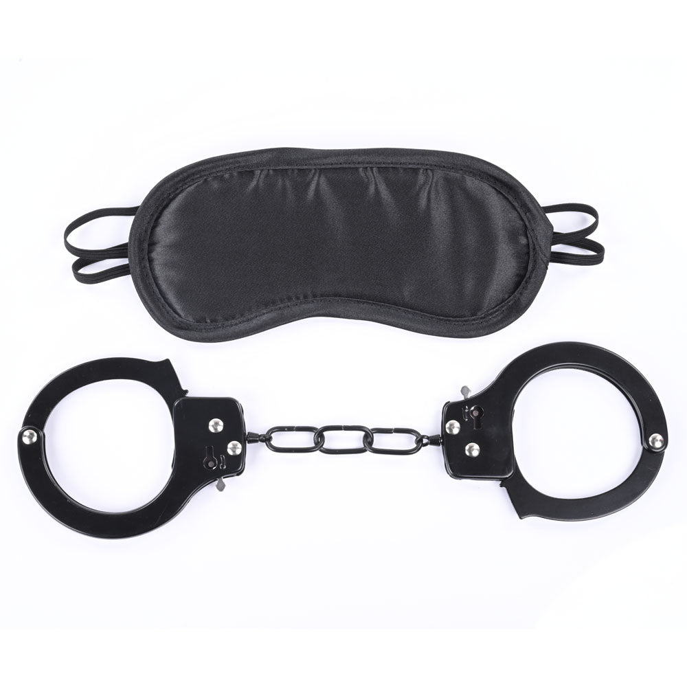 Sex & Mischief Shadow Cuff Kit - Black - 2 Piece Set Sportsheets