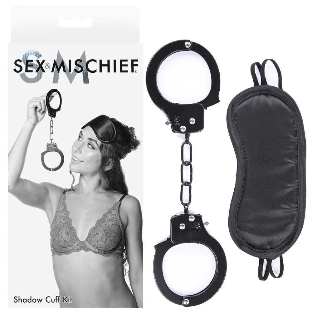 Sex & Mischief Shadow Cuff Kit - Black - 2 Piece Set Sportsheets