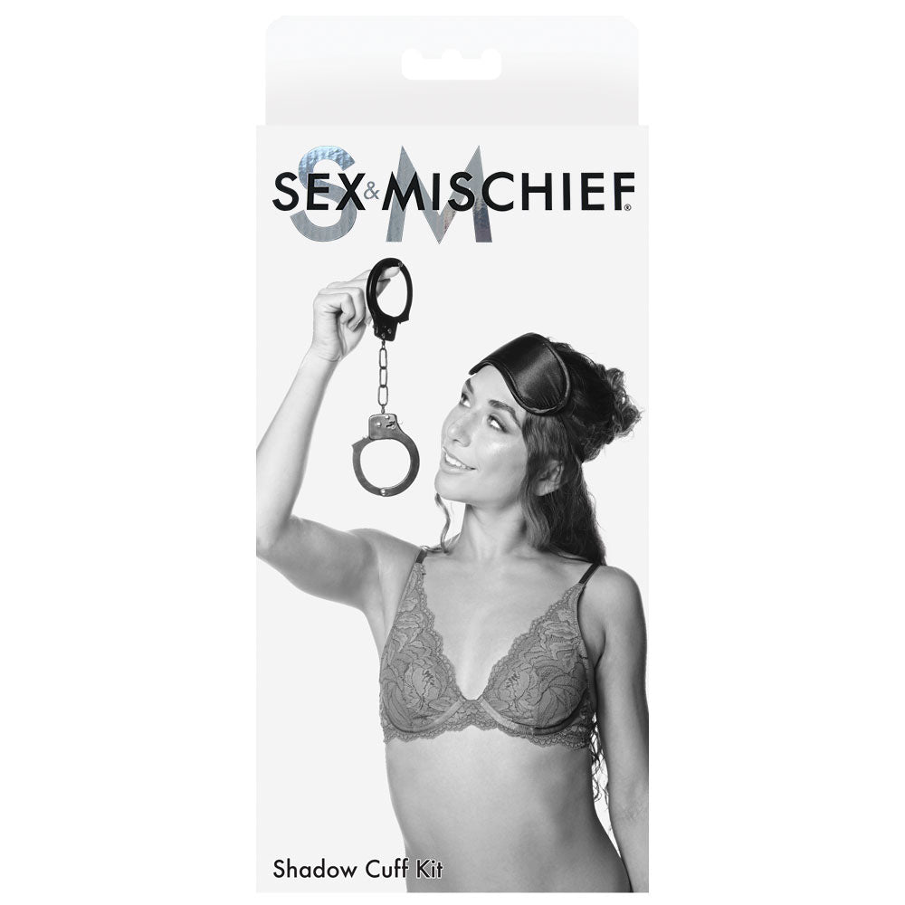 Sex & Mischief Shadow Cuff Kit - Black - 2 Piece Set Sportsheets