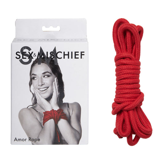 Sex & Mischief Amor Rope - 2 Red Bondage Ropes - 4.5 m Lengths Red - Club X
