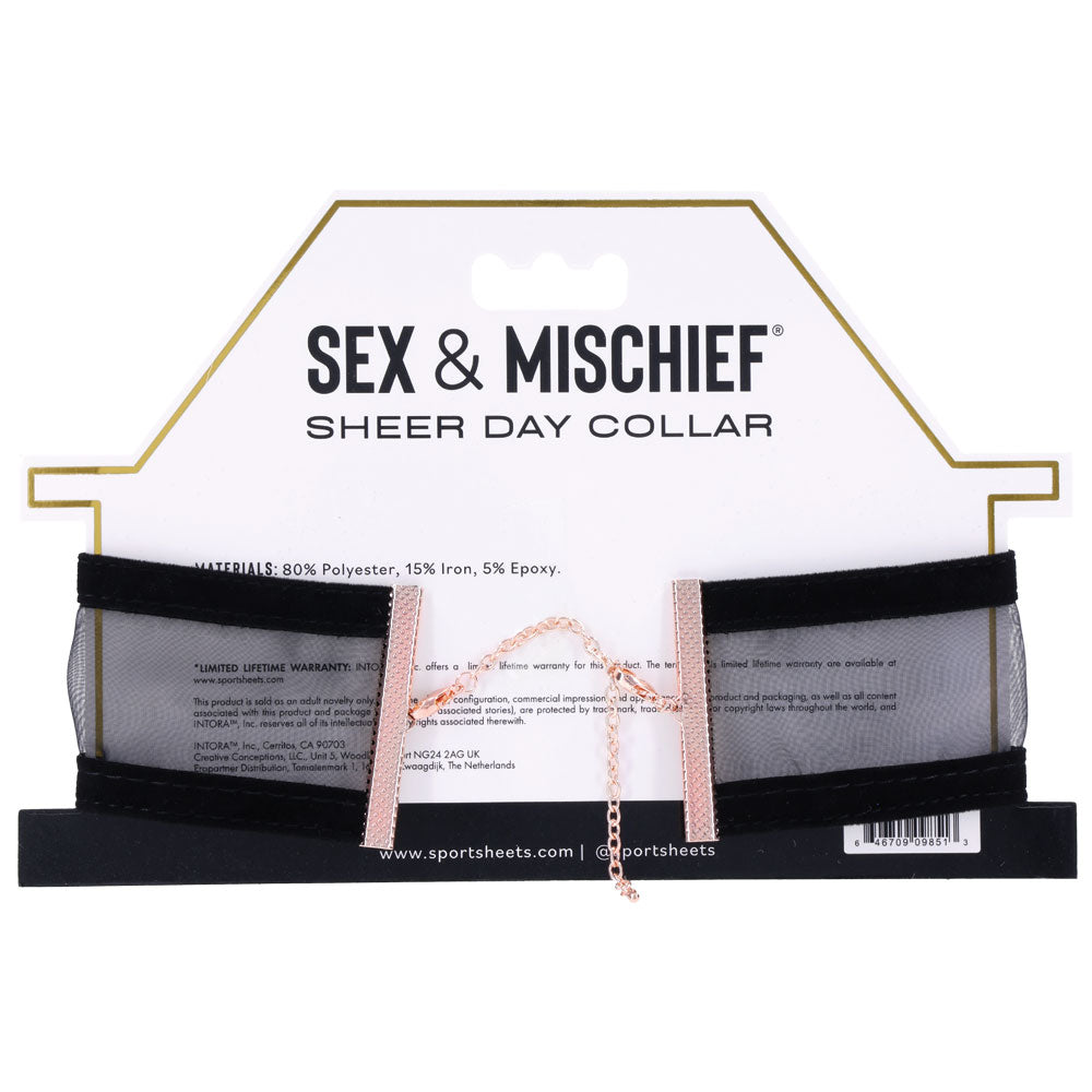 Sex & Mischief Sheer Day Collar - Black Collar Sportsheets
