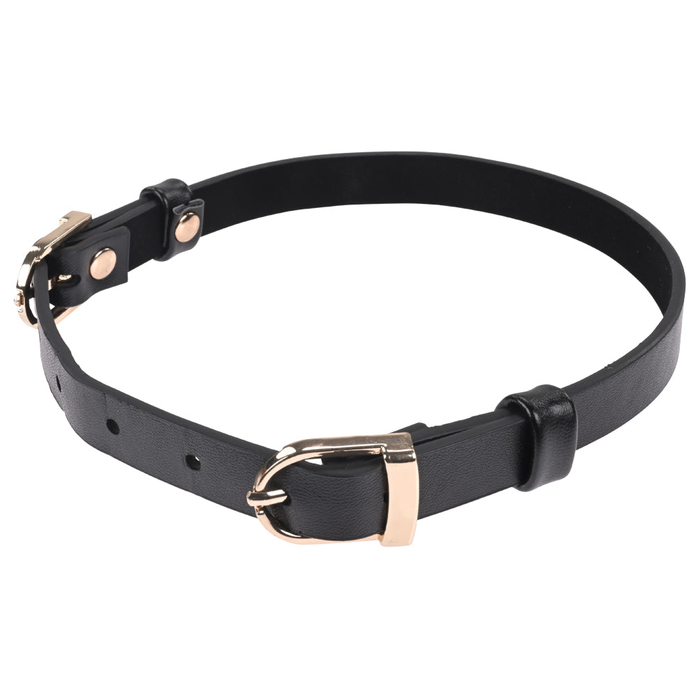 Sex & Mischief Double Buckle Day Collar - Black Collar Sportsheets